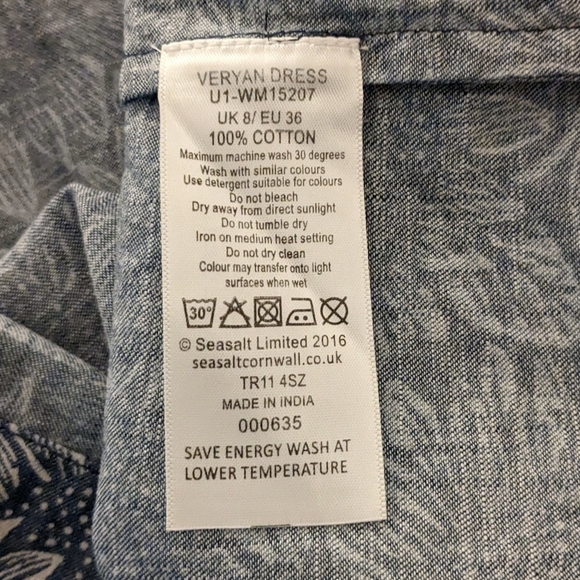 Seasalt Cornwall Veryan Shift Dress, US 4, Blue - Picture 9 of 10